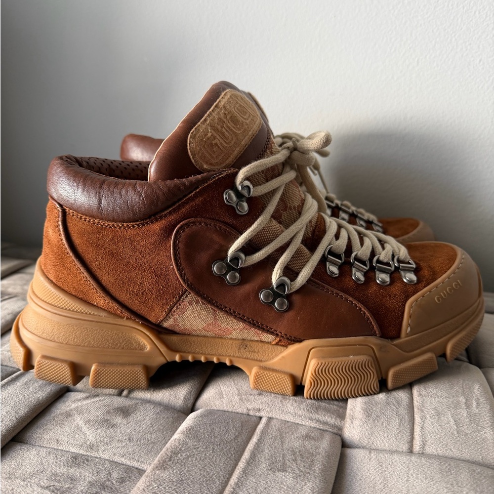 Gucci Mans Flashtrek GG Supreme Hiking Fashion Sneaker US 10-10.5 - Picture 2 of 16